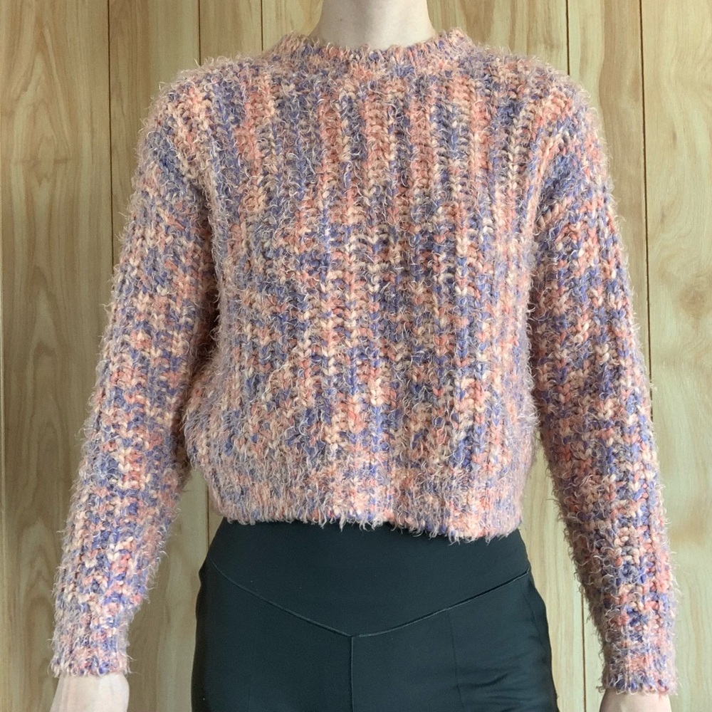 Fuzzy Chunky Knit Cropped Sweater